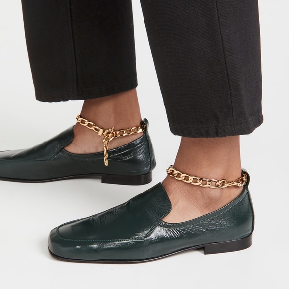 BY FAR Nick Chain Anklet Loafers, size 38, green, never worn PERFECT CONDITION! - Picture 4 of 4